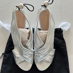 Nicholas Kirkwood Delfi Silver Sandal Sz 39.5